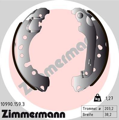 Zimmermann 10990.159.3 - Комплект гальм, барабанний механізм avtolavka.club