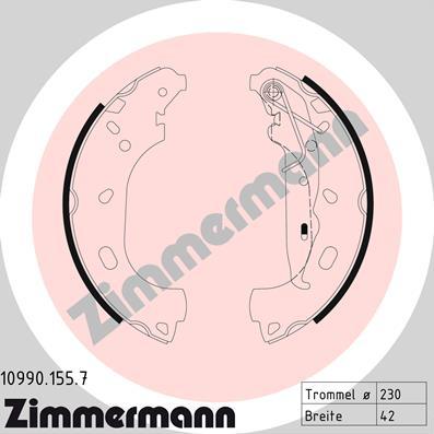 Zimmermann 10990.155.7 - Комплект гальм, барабанний механізм avtolavka.club
