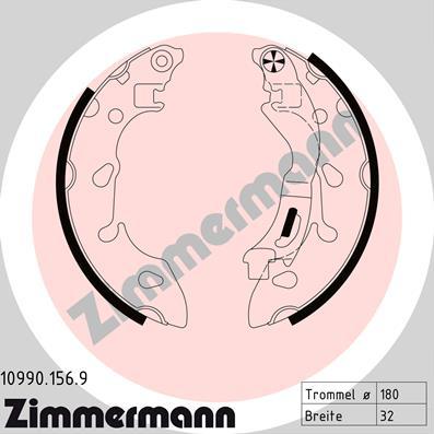 Zimmermann 10990.156.9 - Комплект гальм, барабанний механізм avtolavka.club