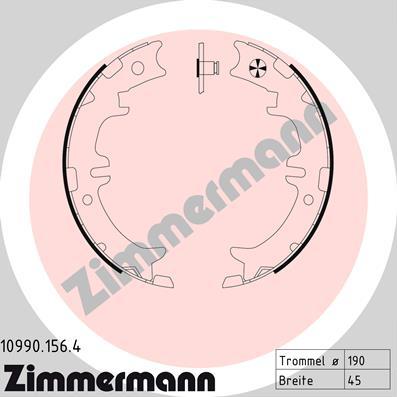 Zimmermann 10990.156.4 - Комплект гальм, ручник, парковка avtolavka.club