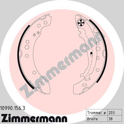 Zimmermann 10990.156.3 - Комплект гальм, барабанний механізм avtolavka.club