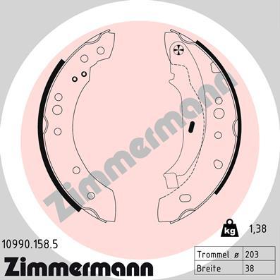 Zimmermann 10990.158.5 - Комплект гальм, барабанний механізм avtolavka.club