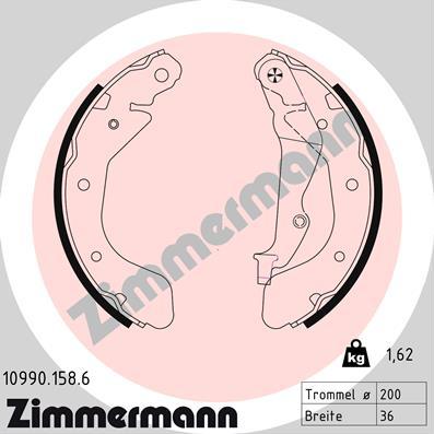 Zimmermann 10990.158.6 - Комплект гальм, барабанний механізм avtolavka.club