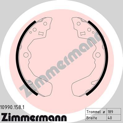 Zimmermann 10990.158.1 - Комплект гальм, барабанний механізм avtolavka.club