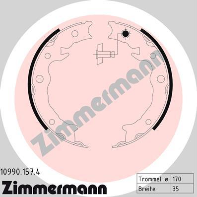 Zimmermann 10990.157.4 - Комплект гальм, ручник, парковка avtolavka.club