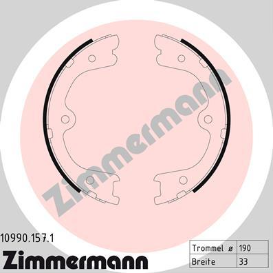 Zimmermann 10990.157.1 - Комплект гальм, ручник, парковка avtolavka.club