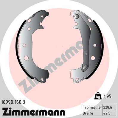 Zimmermann 10990.160.3 - Комплект гальм, барабанний механізм avtolavka.club