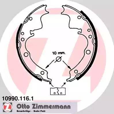 Zimmermann 10990.116.1 - Комплект гальм, барабанний механізм avtolavka.club