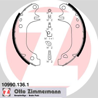 Zimmermann 10990.136.1 - Комплект гальм, барабанний механізм avtolavka.club