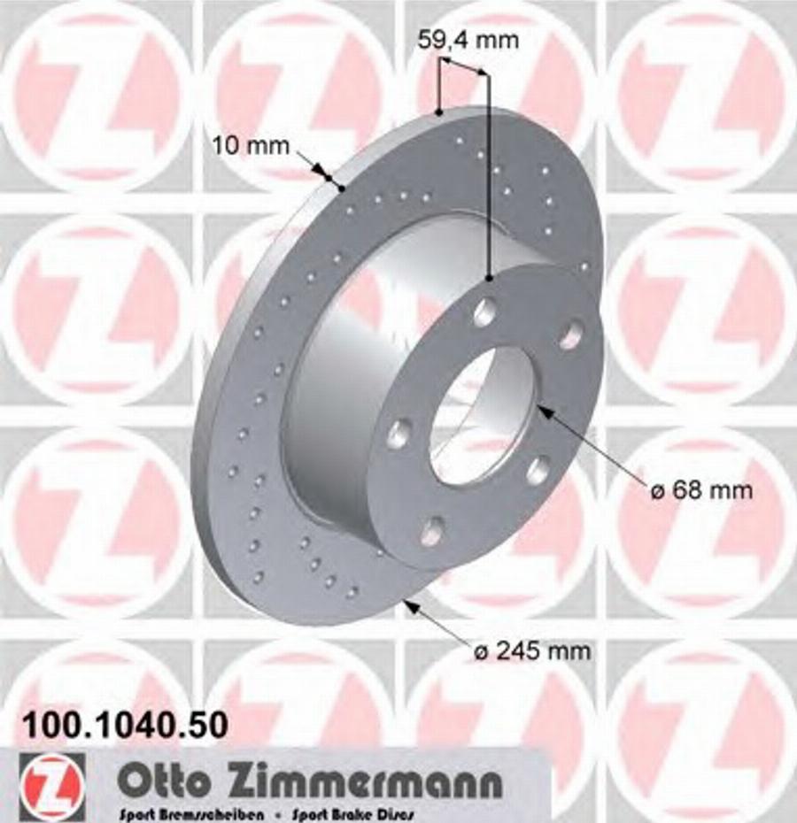 Zimmermann 100104050 - Гальмівний диск avtolavka.club