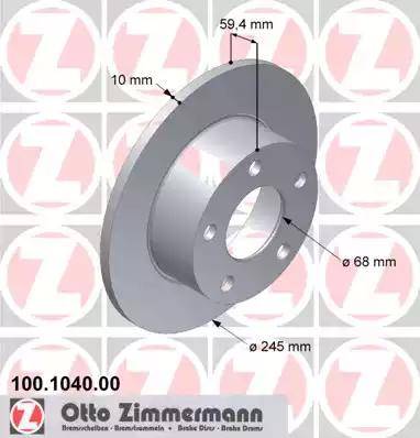 Zimmermann 100.1040.00 - Гальмівний диск avtolavka.club