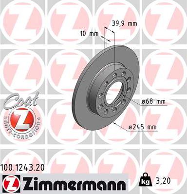 Zimmermann 100.1243.20 - Гальмівний диск avtolavka.club