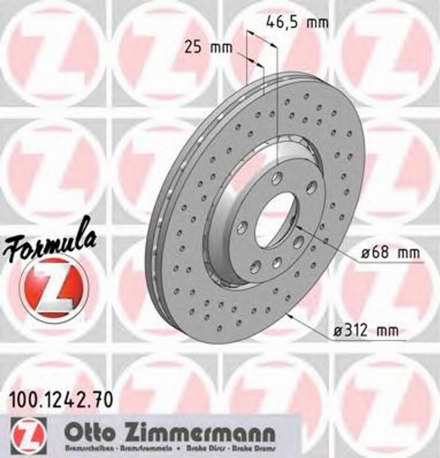 Zimmermann 100.1242.70 - Гальмівний диск avtolavka.club