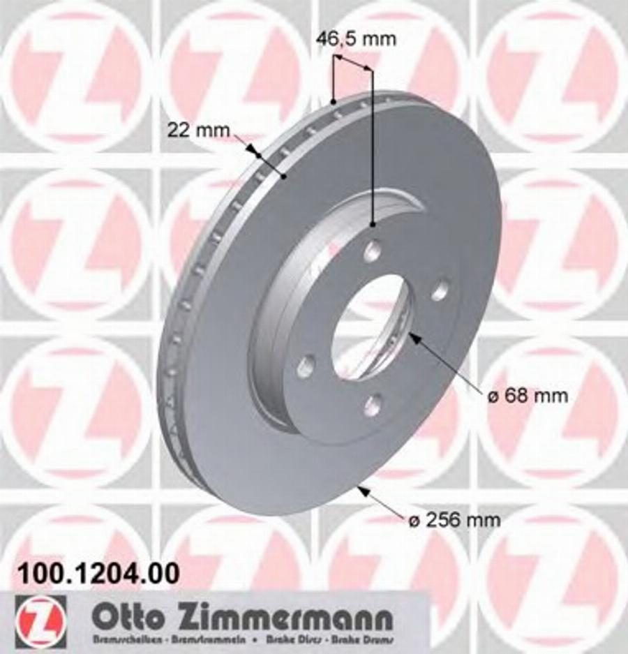 Zimmermann 100 1204 00 - Гальмівний диск avtolavka.club