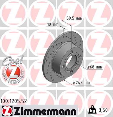 Zimmermann 100.1205.52 - Гальмівний диск avtolavka.club