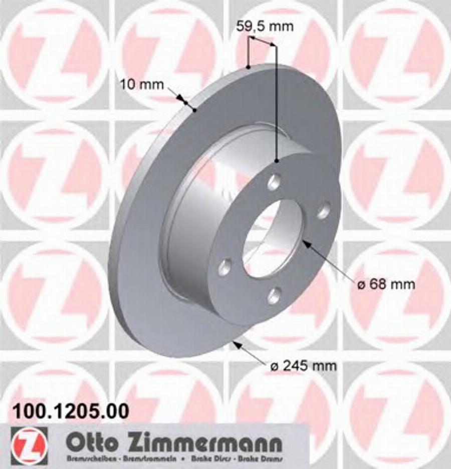 Zimmermann 100 1205 00 - Гальмівний диск avtolavka.club