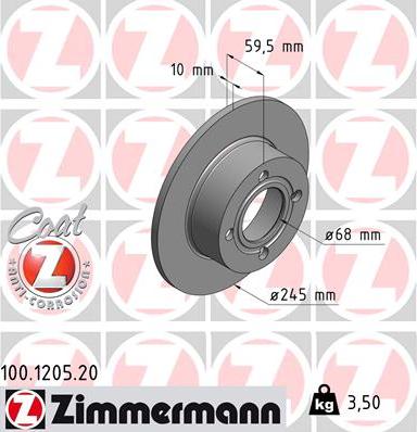 Zimmermann 100.1205.20 - Гальмівний диск avtolavka.club