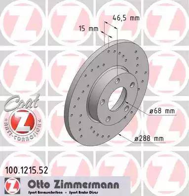 Zimmermann 100.1215.52 - Гальмівний диск avtolavka.club