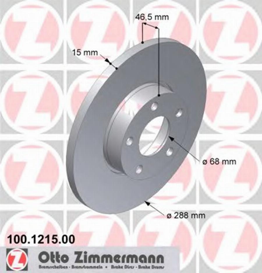 Zimmermann 100 1215 00 - Гальмівний диск avtolavka.club