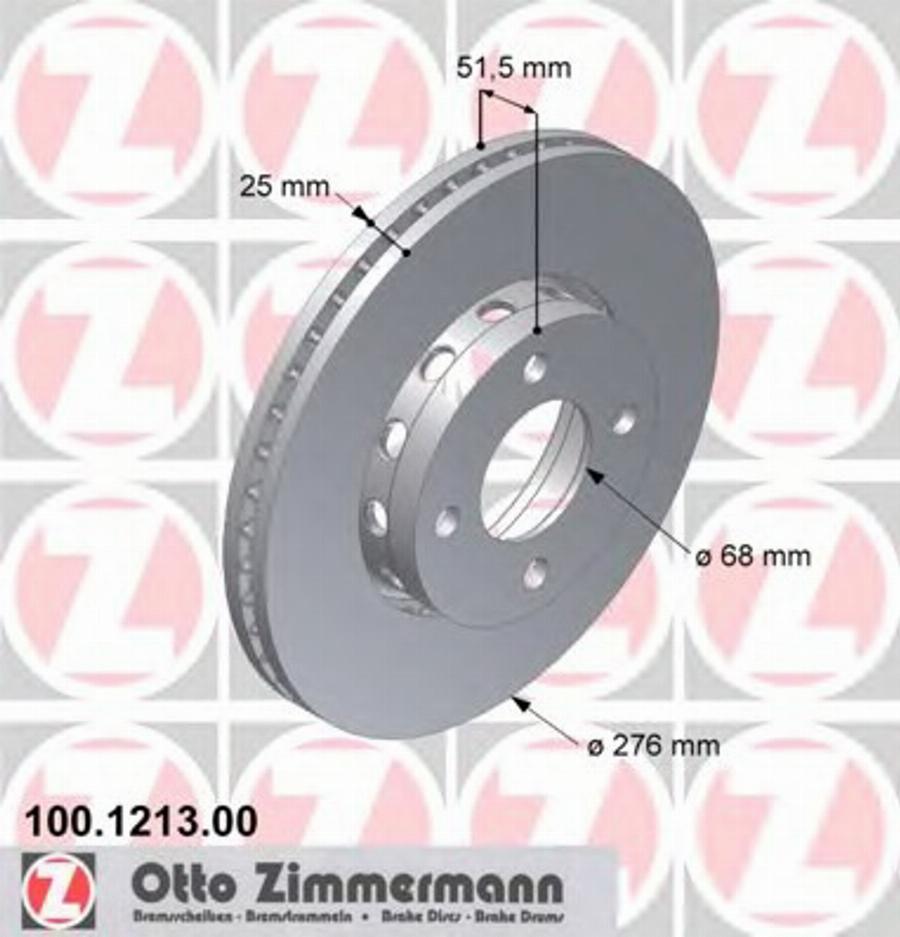 Zimmermann 100.1213.00 - Гальмівний диск avtolavka.club