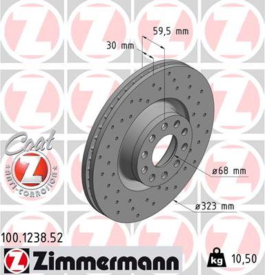 Zimmermann 100.1238.52 - Гальмівний диск avtolavka.club