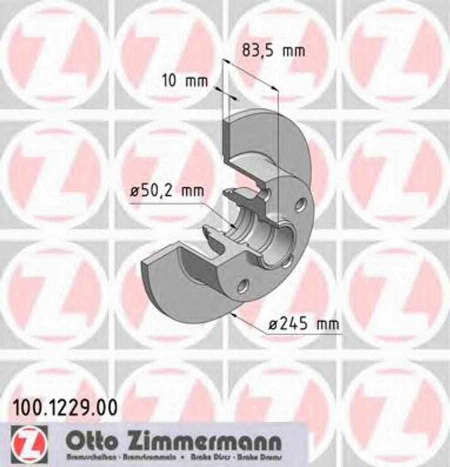 Zimmermann 100.1229.00 - Гальмівний диск avtolavka.club