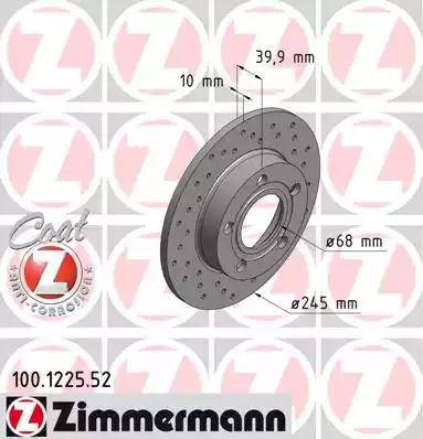 Zimmermann 100.1225.52 - Гальмівний диск avtolavka.club