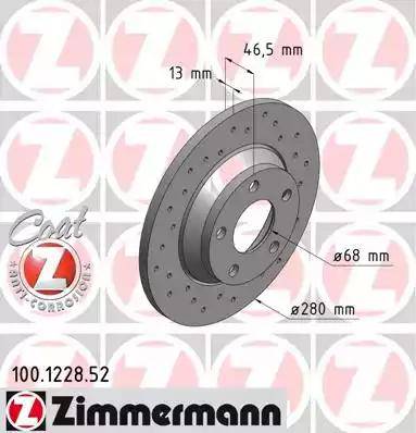 Zimmermann 100.1228.52 - Гальмівний диск avtolavka.club