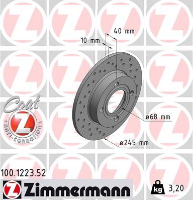 Zimmermann 100.1223.52 - Гальмівний диск avtolavka.club