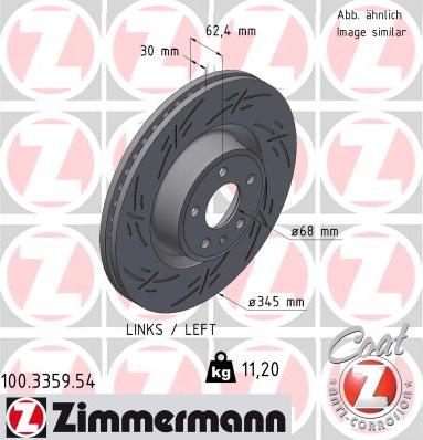 Zimmermann 100.3359.54 - Гальмівний диск avtolavka.club