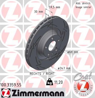 Zimmermann 100.3359.55 - Гальмівний диск avtolavka.club