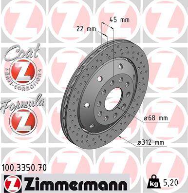 Zimmermann 100.3350.70 - Гальмівний диск avtolavka.club