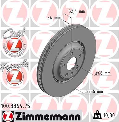 Zimmermann 100.3364.75 - Гальмівний диск avtolavka.club