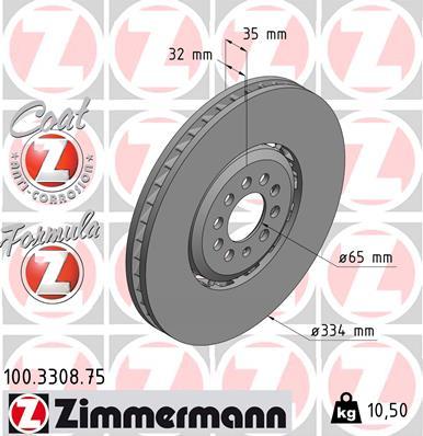 Zimmermann 100.3308.75 - Гальмівний диск avtolavka.club