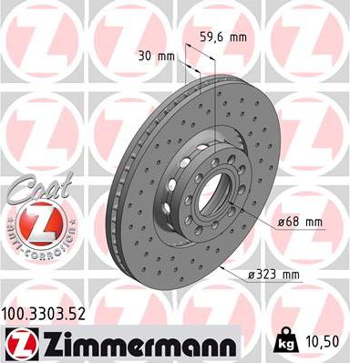 Zimmermann 100.3303.52 - Гальмівний диск avtolavka.club