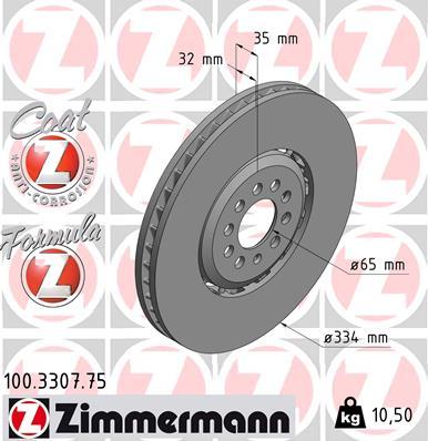 Zimmermann 100.3307.75 - Гальмівний диск avtolavka.club