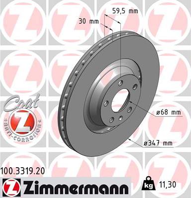 Zimmermann 100.3319.20 - Гальмівний диск avtolavka.club