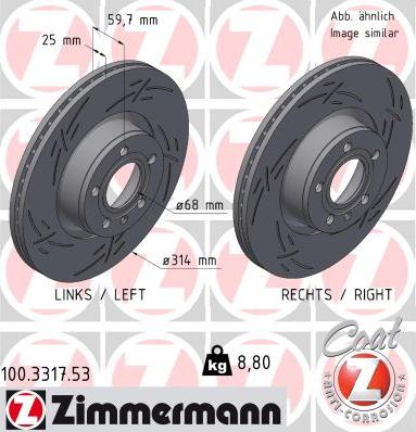 Zimmermann 100.3317.53 - Гальмівний диск avtolavka.club