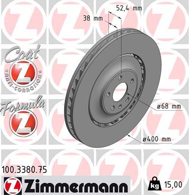 Zimmermann 100.3380.75 - Гальмівний диск avtolavka.club