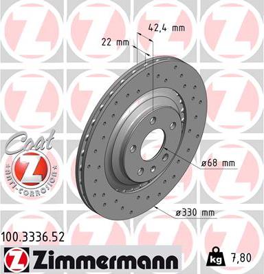 Zimmermann 100.3336.52 - Гальмівний диск avtolavka.club