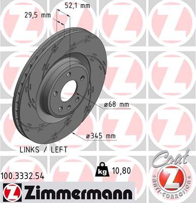 Zimmermann 100.3332.54 - Гальмівний диск avtolavka.club