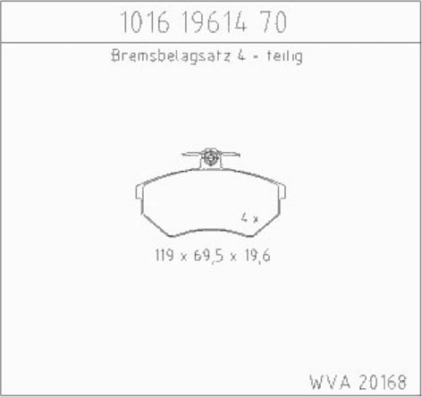 Zimmermann 10161961470 - Гальмівні колодки, дискові гальма avtolavka.club