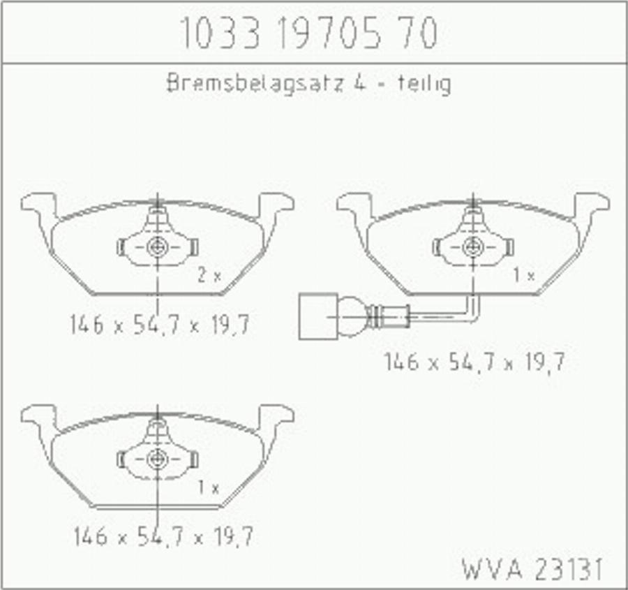 Zimmermann 10331970570 - Гальмівні колодки, дискові гальма avtolavka.club