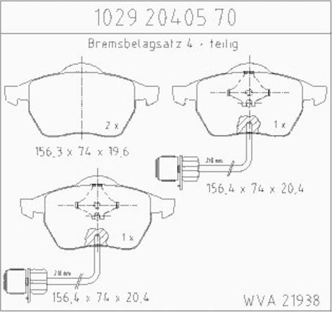 Zimmermann 10292040570 - Гальмівні колодки, дискові гальма avtolavka.club