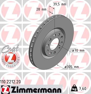 Zimmermann 110.2212.20 - Гальмівний диск avtolavka.club