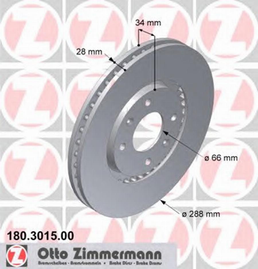 Zimmermann 180 3015 00 - Гальмівний диск avtolavka.club