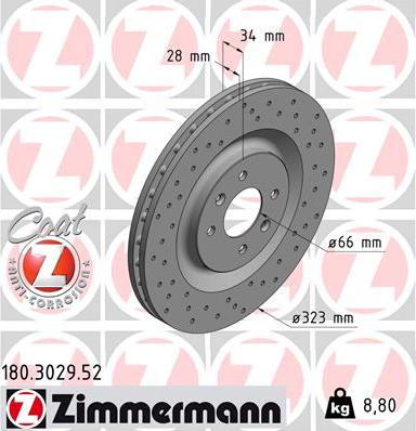 Zimmermann 180.3029.52 - Гальмівний диск avtolavka.club