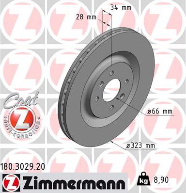 Zimmermann 180.3029.20 - Гальмівний диск avtolavka.club