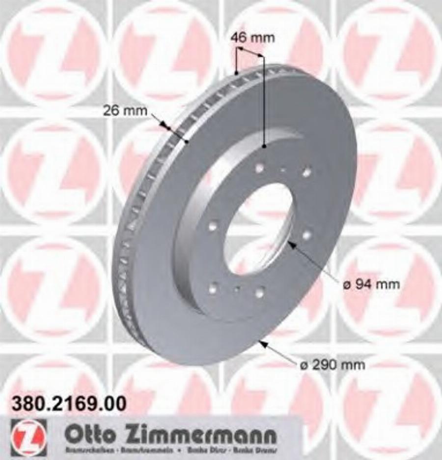 Zimmermann 380.2169.00 - Гальмівний диск avtolavka.club