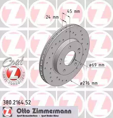 Zimmermann 380.2164.52 - Гальмівний диск avtolavka.club